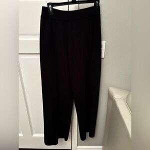 Women's S simply Vera Verawang black pull on wide leg sweater pants high waist